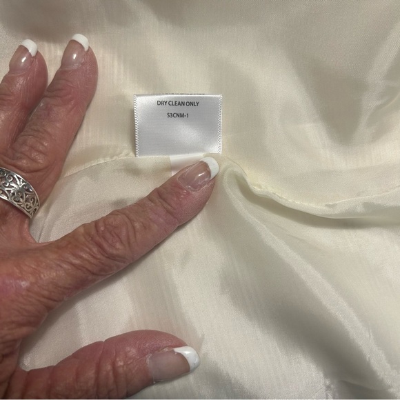 Eileen Fisher Ivory Colored  One Button Textured Jacket Blazer Sz XS - Picture 12 of 12